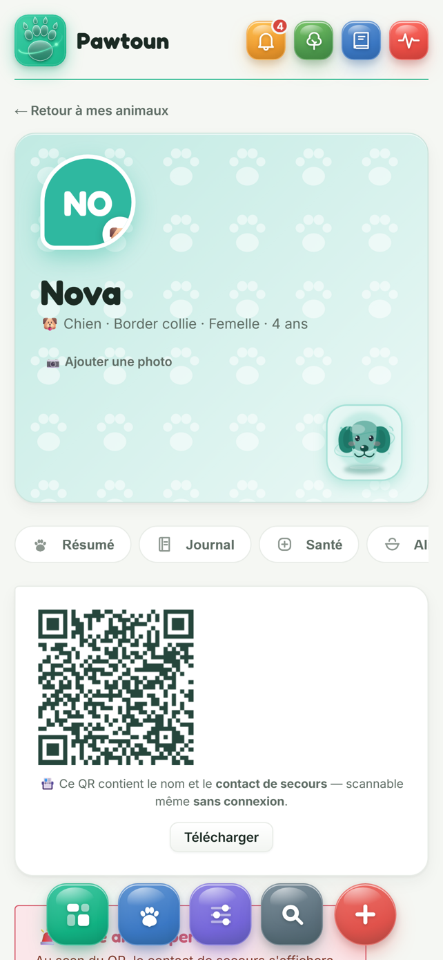 QR code animal perdu